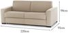 Dmora 3-Sitzer festes Sofa Ayta, Wohnzimmersofa aus gepolstertem Stoff, mit Standardarmlehnen, 100 % Made in Italy, 220 x 95 x 90 cm, Beige Bild 3