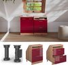 Dachschrägenschrank Rion Rot Hochglanz 60 x 81.6 cm mit 2 Schubladen, Schrankkorpus 60 cm Tiefe Vicco Bild 5