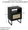 Nachttisch Rattan Boho Bauernholz Schublade Regal Beistelltisch Schwarz Bild 2