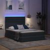 vidaXL Bett mit Stauraum und LED mit LED Dunkelgrau 140 x 190 cm Samt 3372784 Bild 5