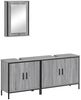 vidaXL 3-tlg. Badmöbel-Set Grau Sonoma Holzwerkstoff 3214793 Bild 2