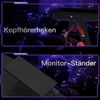 ODK Gaming Tisch Schreibtisch L Form mit Monitorständer 127x127 cm Schwarz Bild 5
