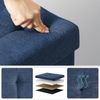 Sitzbank mit Stauraum, 110 cm, klappbare Sitztruhe, Aufbewahrungsbox, Fußbank, dunkelblau Bild 3