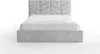 Vente-unique - JUSTANI Bett Stoff Grau - B 213 cm x H 106 cm x L 190 cm Bild 3