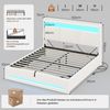 MSMASK Polsterbett mit Steckdosen und LED-Beleuchtung, Doppelbett mit Stauraum Kopfteil (1-tlg, Ohne Matratze), Hydraulik-Stauraumbett, Jugendbett 140x190cm Bild 2