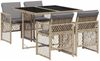 vidaXL 5-tlg. Garten-Essgruppe mit Kissen Beige Poly Rattan 3210720 Bild 2