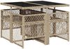 vidaXL 5-tlg. Garten-Essgruppe mit Kissen Beige Poly Rattan 3210720 Bild 5