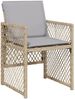 vidaXL 5-tlg. Garten-Essgruppe mit Kissen Beige Poly Rattan 3210720 Bild 3