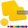 heimtexland Â® Sitzkissen Set Filz Stuhlkissen Stuhlauflage Filzkissen Stuhl Polster Kissen Typ631 2er Set 35 cm Rund Senfgelb Bild 4