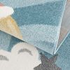 carpet city Kinderteppich Kinderzimmer Blau - 120x160 cm - Mond Wolken Sterne - Kinderzimmerteppiche Mädchen Jungen - Babyzimmer-Teppich - Spielteppich Bild 4