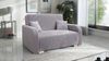 Wohnero24 Lirena 2 Schlafsofa 136x95 cm mit Bettfunktion 113x195 cm – 2-Sitzer Cord Sofa ausziehbar mit Bettkasten, kleines Schlafsofa für Wohnzimmer - Hellgrau Bild 2