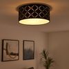 LED Deckenleuchte, schwarz, Samt, Dekorstanzungen, 26 cm Bild 2
