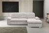 WERK2 Ecksofa Carmen, mit Bettfunktion & Bettkasten, optional Sitztiefenverstellung, ohne Sitztiefenverstellung, Luxus-Microfaser Chenille, Creme Bild 1