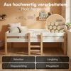 Bellabino 'Aspy' Halbhochbett 90x200 cm mit Matratze, weiß, Kinderbett mit Rausfallschutz und Lattenrost, Hochbett mit Leiter Bild 5