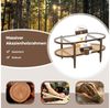 COSTWAY Couchtisch, mit Stauraum, aus Glas, Rattan & Massivholz, 102x56x47cm Bild 3