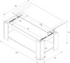 Dmora Aeolus Couchtisch, Couchtisch mit hochklappbarem Regal, Niedriger Wohnzimmertisch, 102x50h43/54 cm, Mattweiß Bild 3