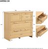 Kommode mit 4 Rattanschubladen, MDF & Massivholzgriffe, 80x38x80 cm, natur Bild 3