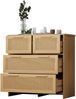 Kommode mit 4 Rattanschubladen, MDF & Massivholzgriffe, 80x38x80 cm, natur Bild 2