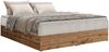 Polsterbett mit Bettkasten, Boxspringbett ohne Kopfteil WOOD ZERO, 7-Zonen Multipocket-Matratze und Topper, modernes Bett für Schlafzimmer - Beige Cordstoff - 140 x 200 cm - H4 Bild 4