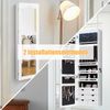 Schmuckschrank mit LED Abschließbarer Wand-/Türschmuckschrank mit Spiegel & 6 Schubläden Weiß Bild 1