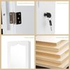 Schmuckschrank mit LED Abschließbarer Wand-/Türschmuckschrank mit Spiegel & 6 Schubläden Weiß Bild 5