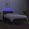 Boxspringbett mit Matratze & LED Stoff Dunkelbraun 90x200 cm, Härtegrad: H2 [3133688] Bild 4