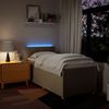 vidaXL Boxspringbett mit Matratze Creme 90x190 cm Stoff 3288840 Bild 5