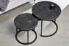 Modernes 2er Set Beistelltisch MARMO 45cm schwarz Metall Bild 2