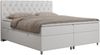 Boxspringbett Doppelbett Polsterbett Kunstlederbett mit Bettkasten - ROMA - 140x200cm - Weiß Kunstleder - H3 Bild 3