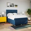 vidaXL Boxspringbett mit Matratze Blau 140x200 cm Stoff 3293616 Bild 4