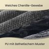 VASAGLE Esszimmerstuhl 6er Set, Küchenstuhl, Polsterstuhl, Metallbeine, verstellbare Füße, pflegeleicht, Chenille-Gewebe, PU mit von Gletschern inspiriertem Muster, schiefergrau Bild 3