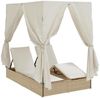 vidaXL Doppelte Sonnenliege Beige 205 x 129 x 200 cm Poly-Rattan 3376131 Bild 2