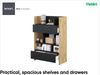 MEBLINI Wohnzimmerschrank für Schrankbett Bed Concept - Hochschrank mit Regalen, Fächern und Schublade - BC-26 - Artisan Eiche/Schwarz Bild 4