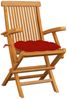 vidaXL Gartenstühle mit Roten Kissen 6 Stk. Massivholz Teak 3062562 Bild 2