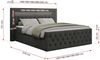 Boxspringbett, Stauraumbett mit Bettkasten, LED - GOLD-9 - 120x200cm - Dunkelgrau Stoff - H3 Bild 5