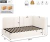 Merax Daybett 90x200 cm mit hydraulischem Stauraum, Polsterbett, Tagesbett, Links und rechts tauschen, Samt, beige Bild 4