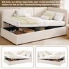 Merax Daybett 90x200 cm mit hydraulischem Stauraum, Polsterbett, Tagesbett, Links und rechts tauschen, Samt, beige Bild 5