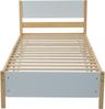 Einzelbett aus Kieferholz in Weiß und Natur, 15 Latten, stabiler Mittelfuß, klassisches Holzbett für Schlafzimmer, Gästezimmer, Kinderzimmer Bild 3
