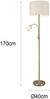 TRIO Leuchten LED Stehlampe wechselbar / dimmbar, Messing / Stoff cremeweiß, Höhe 170cm Bild 4