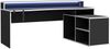 Eckschreibtisch >TEZAUR< LED-Beleuchtung, Ablage, Weiss / Schwarz - 200x91,1x125,4cm (BxHxT) Bild 3