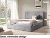 MEBLINI Polsterbett 160x200 mit Lattenrost und Matratze – BRIATORE – Hellgrau Samt – Doppelbett mit Bettkasten - Stauraumbett - Kopfteil Bett mit Stauraum Bild 3