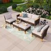 PHI VILLA Gartenlounge-Set, (2xArmlehne Stuhl, 3xArmloser Stuhl, 2xOttomane), für 5-7 Personen Gartensofa Sitzgruppe Terrasse Outdoor Balkon Lounge Bild 5