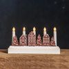 LED Kerzenleuchter ,Yuletide', Holzmotive, LED, 5-flammig, Batterie Bild 2
