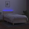 Boxspringbett mit Matratze & LED Stoff Creme 80x200 cm, Härtegrad: H2 [3133834] Bild 3