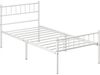 Yaheetech Metallbett mit Kopf- und Fußteil & Lattenrost, bis 136 kg, Weiß, 90x190 cm Bild 4