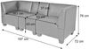 Modular 3-Sitzer Sofa Couch Lyon, Kunstleder ~ rot, hohe Armlehnen Bild 2