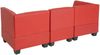 Modular 3-Sitzer Sofa Couch Lyon, Kunstleder ~ rot, hohe Armlehnen Bild 4