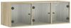vidaXL Wandschrank mit Glastüren Sonoma-Eiche 102x37x35 cm 836513 Bild 2