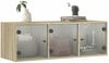 vidaXL Wandschrank mit Glastüren Sonoma-Eiche 102x37x35 cm 836513 Bild 4