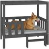 vidaXL Hundebett 95,5 x 73,5 x 90 cm Massivholz Kiefer, Grau Bild 4